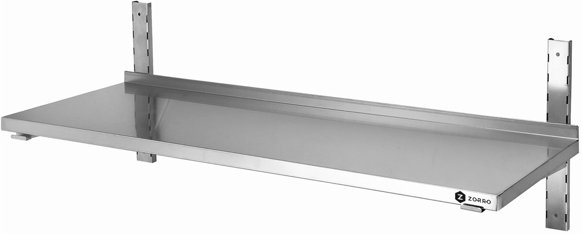 ZORRO Wandshap ZWB 60/40 – RVS Wandbord - 60x40x35 cm - met 1 verstelbaar bord - Horeca