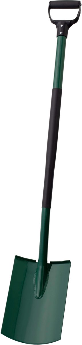 KADAX Spade, tuinspade om te graven, tuinschep met ergonomische steel, schep van metaal, grafschep voor tuin, schip, tuinspade, grafschep (rond, D-greep)
