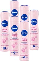 NIVEA Pearl & Beauty Anti-Transpirant Deodorant Spray - Voor egale en gladde oksels - Quick Dry Deo - Beschermt 48 uur - Voordeelverpakking - 6 x 150 ml