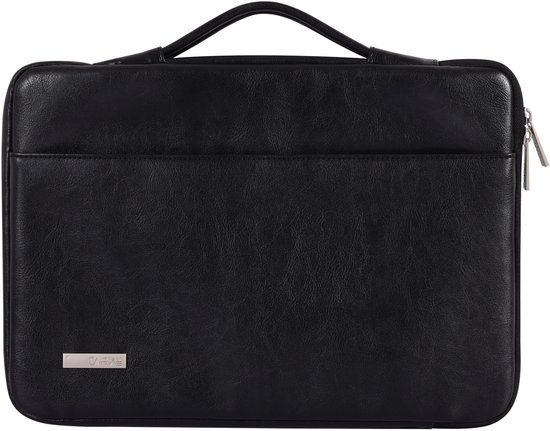 Housse pour ordinateur portable KL 13,3 pouces – Cuir PU – Housse avec poignée – Sacoche pour ordinateur portable – Zwart