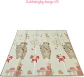 Baby dubbelzijdig speelkleed 180*200*1,5cm - extra breed - lichtgewicht foam - opvouwbaar- dubbelzijdig speelkleed - met luxe afwerking - en met opbergtas