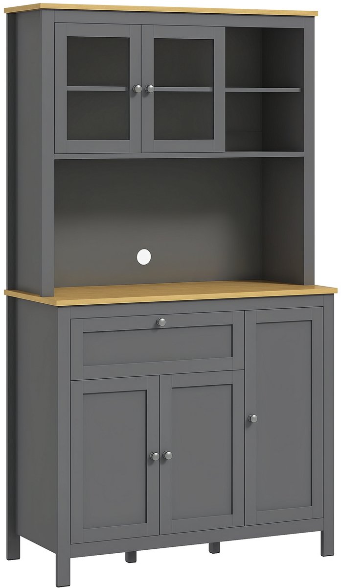 HOMCOM-Keukenkast-MDF-100x40x180cm-Grijs