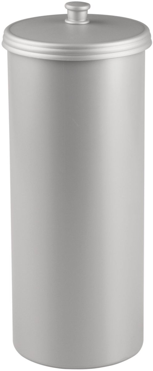 iDesign 93396EU Kent vrijstaande toiletrolhouder voor badkamer, 16,002 x 16,002 x 39,37 cm, zilver, kunststof
