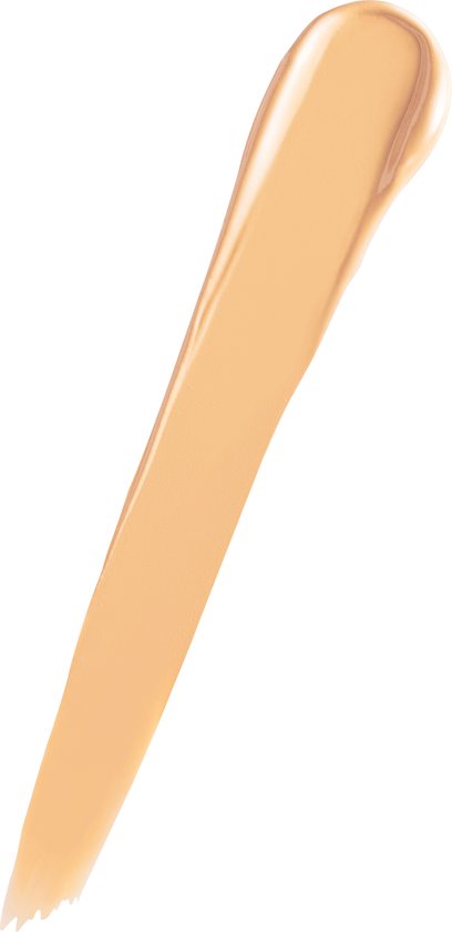 Een lange, dunne veeg lichtbeige concealer.
