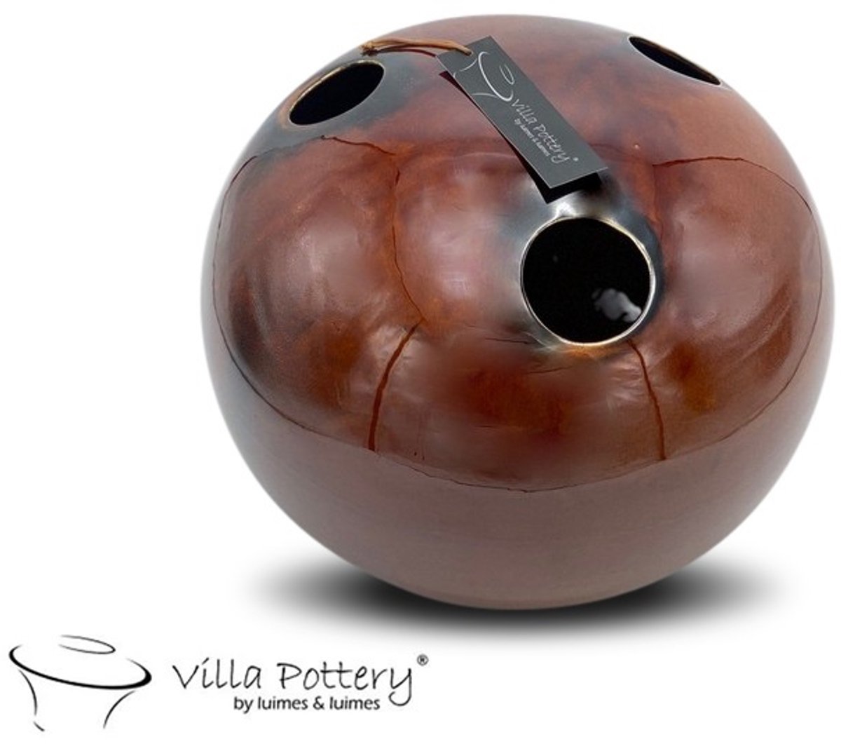 Villa Pottery Marrakech Vaas Bruin Cognac D25 x