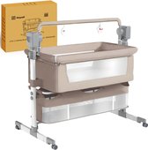 HAYALI® Elektrische Co sleeper- Babybedje -Elektrische schommelfunctie & afstandsbediening - aanschuifbedje met muziek & muggennet - kinderbedje-Tot 9 kg – Meegroeibed – Verstelbaar – Afneembare Bekleding