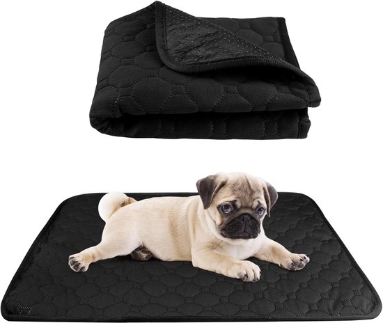LeerKing 2-pack Herbruikbare hondentrainingspads wasbaar puppy plasmatjes voor cavia's plasmatje kooibedekking fleece absorberend onderlegger voor hond kat konijn ratten 60 x 45 cm