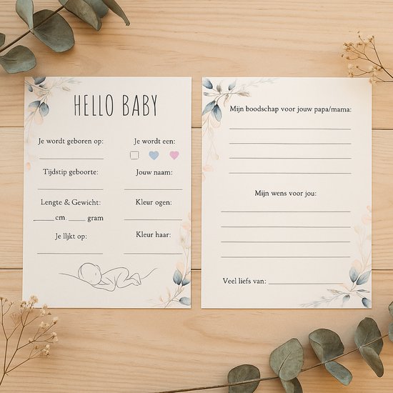 Cartes à remplir pour baby shower | Cartes de prédictions pour une baby shower inoubliable | 20 pièces |