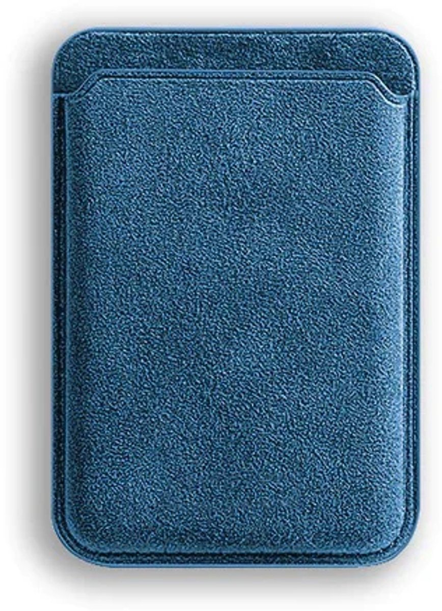 Mastersøn Alcantara Magsafe Wallet Blauw - Portemonnee - Pasjeshouder Apple iPhone - Kaarthouder - Cobalt Blue