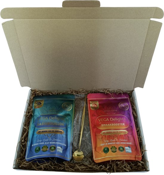 Vega Delights combiset Basis Bouillon 250g- smaakbooster 200g-Vegan-Halal-Top 8 Allergenenvrij-Himalayazout-Hoog in eiwit