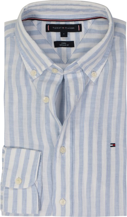 chemise en coton Tommy Hilfiger à rayures bleu clair