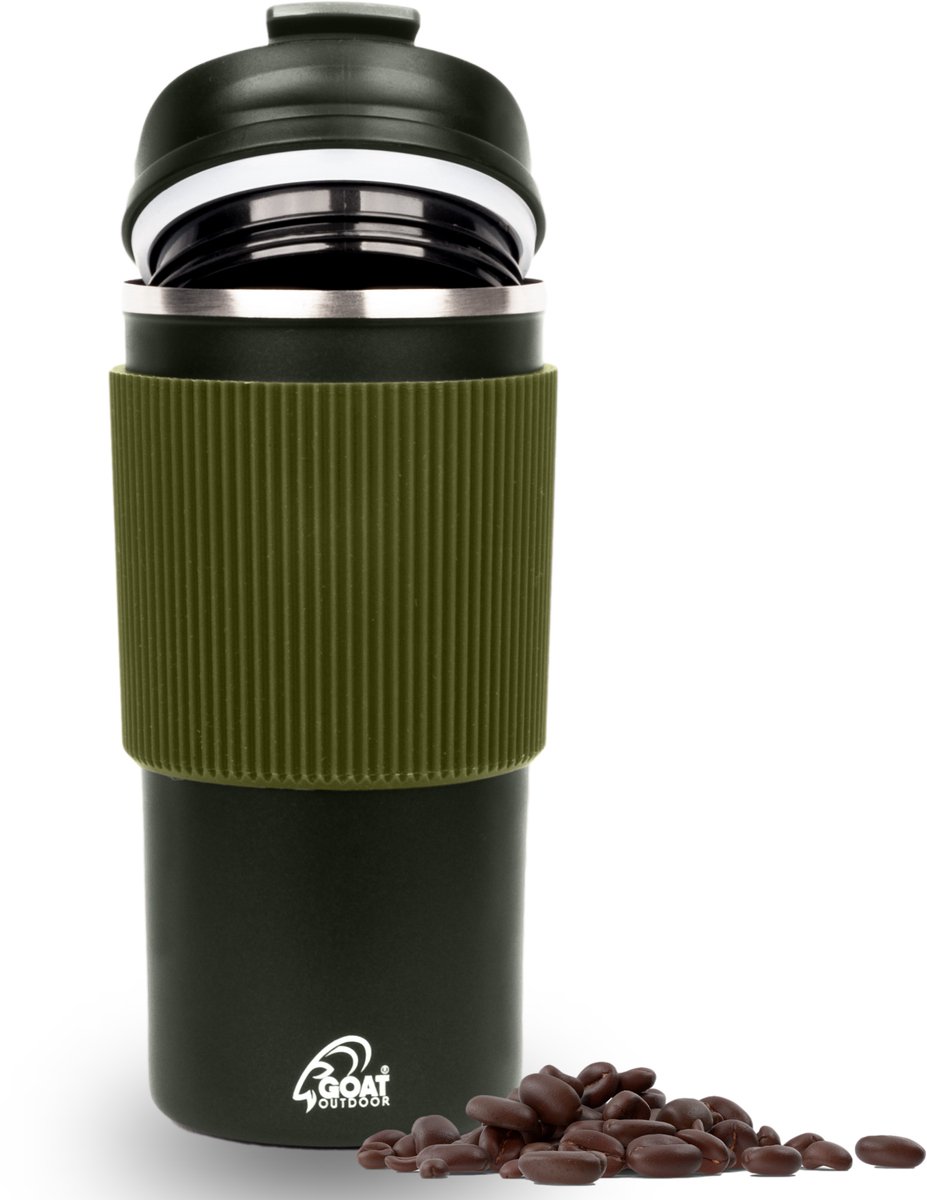 GOAT Outdoor Thermosbeker - Koffiebeker To Go - Travel Mug voor Koffie en Thee - Theebeker - 450 ML - RVS