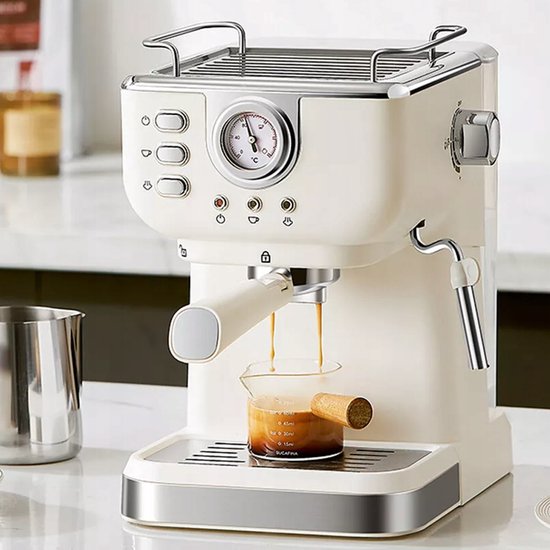1,5L Italiaanse semi-automatische koffiemachine - Multifunctionele koffiemachine - Espressomachine - Hoge druk extractie - Functie voor het opschuimen van melk - Geschikt voor thuis, café, kantoor en andere commerciële plaatsen