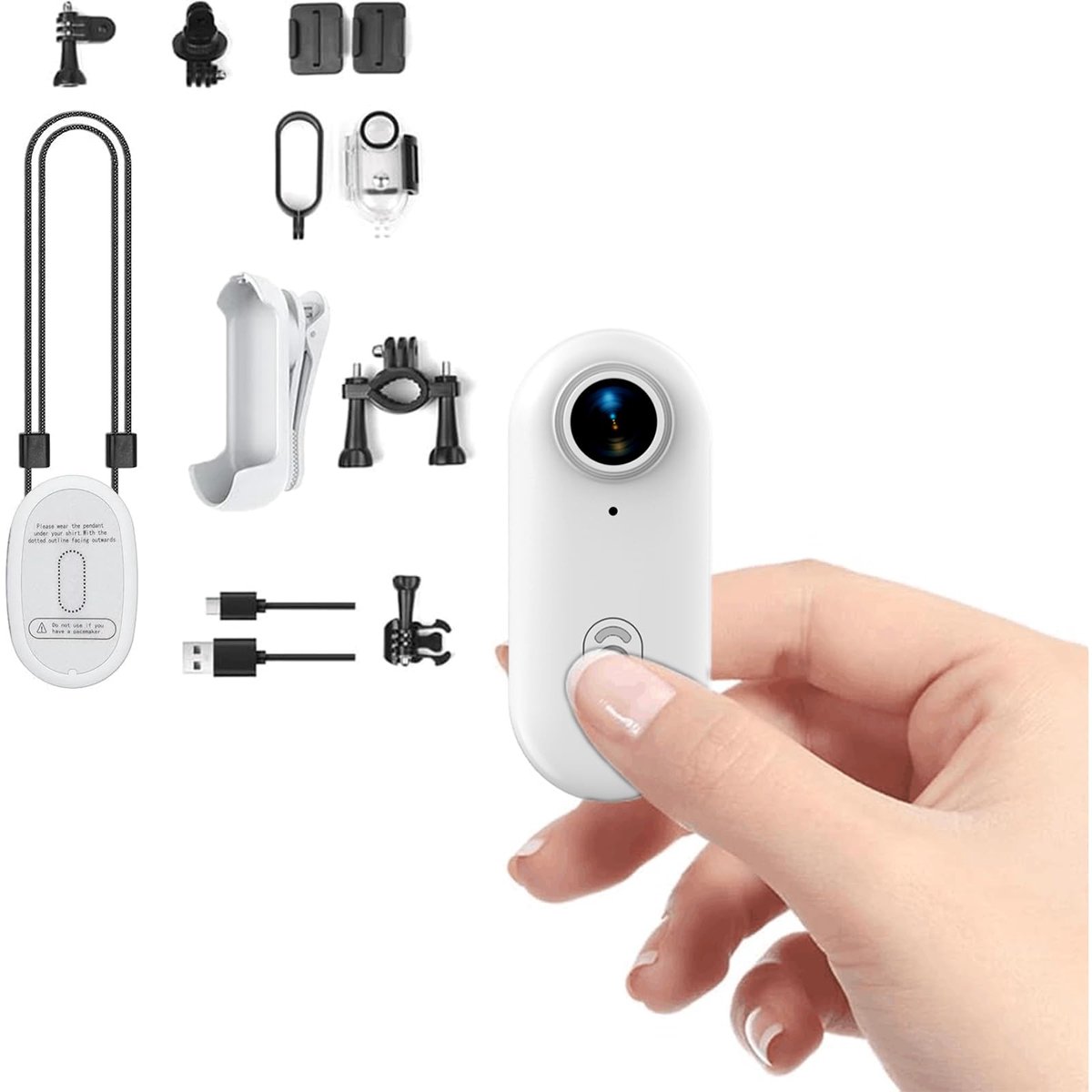 Caméra D’action 4K Mini Avec Clip Rotatif 360° – Magnétique, étanche, écran 0.96” – Idéale Moto, Sport, Aventure – Carte 64 Go Incluse