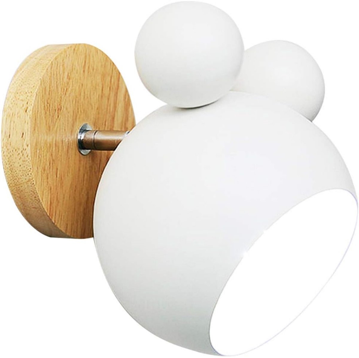 EXCITAT Wandlamp - Leeslamp - Leeslamp naast het bed - Scandinavische stijl - Schattige houten beer - Geschikt voor slaapkamer, woonkamer, kinderkamer - Wit