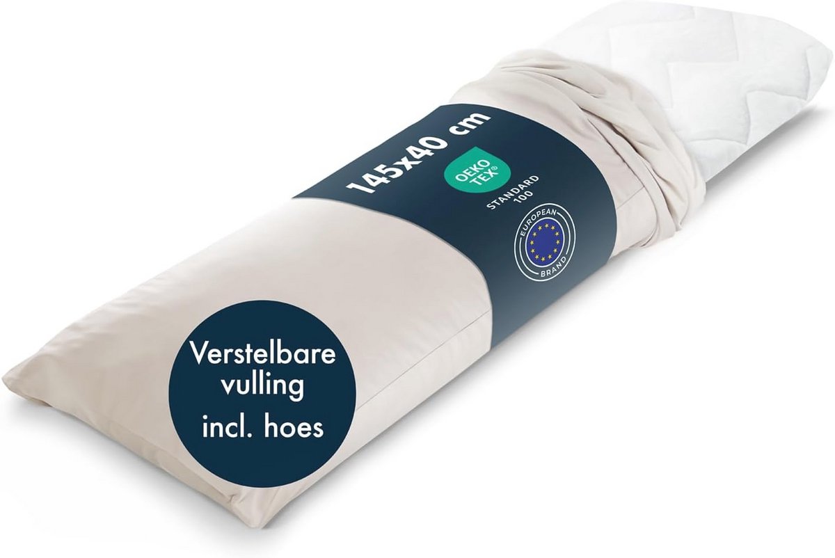 Zijslaper Kussen 45x200cm - Comfortabel en Aanpasbaar - Geschikt voor Volwassenen en Zwangerschap