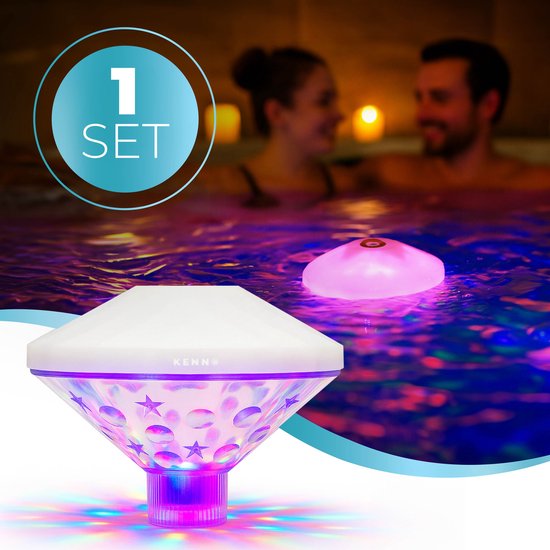 KENN® Oplaadbare Onderwater Lichtshow – Zwembad Verlichting – Drijvende LED Lamp – IP68 Waterdicht – Met Lichteffecten – Onderwater Verlichting – Jacuzzi Verlichting – Vijververlichting – Bad Lichtshow