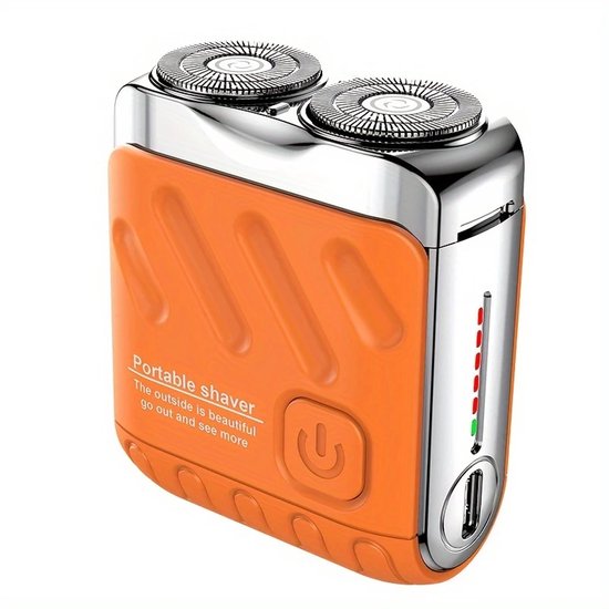 Krachtige 2-Blade Scheerapparaat - Usb Oplaadbare 2-Kop Mini Body Shaver + Precisie/Baardtrimmer - Batterij Indicator - Perfecte Lichaamshaar Verzorging voor Dames en Heren - Viraal op Tiktok - Kleur: Oranje