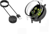 Strap-it Hard Case met Glas (Transparant) + Oplader - Geschikt voor Garmin Vivoactive 5 - Beschermende Hoes - Schermbeschermer - Snelladen & veilige oplaadkabel - Bundel