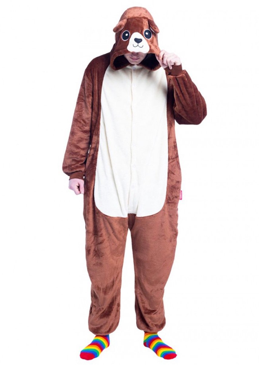 Onesie "Geile Beer" Volwassene - Bruin - Maat M-L