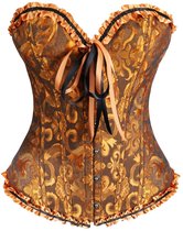 WEITING Nieuwe Vrouwen Mode Zwart Brokaat Steampunk Corset Faux Lederen WEITING Nieuwe Vrouwen Mode Zwart Brokaat Steampunk Corset Faux Lederen