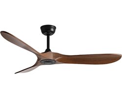Livano Plafondventilator - Met Verlichting - Plafond Ventilator - Met Lamp - Plafonniere Met Ventilator - Donker Hout - 152cm