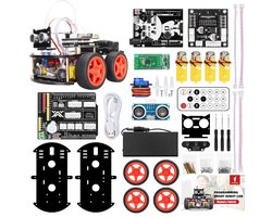 SyncGear 4WD Robot Bouwpakket - Starter Kit geschikt voor Arduino - Elektronica Experimenteerdoos - Elektronica Bouwpakketten - Inclusief Nederlandse Handleiding