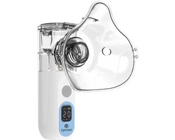 OPTIMERA® - Aerosoltoestel PRO - Inhalator – Nebulizer - Oplaadbaar USB-C - Ultrasone Vernevelaar - Inhalatieapparaat voor Kinderen, Volwassenen & Baby’s - Geen Batterijen Nodig - 2025 Model - Incl. 3 mondstukken