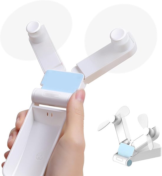 Handventilator - Draagbare Ventilator - Mini Fan Oplaadbaar - Krachtige Cycloon-luchtstroom - Outdoor gebruik - Kleine Portable Ventilator met USB - Draadloze Tafelventilator