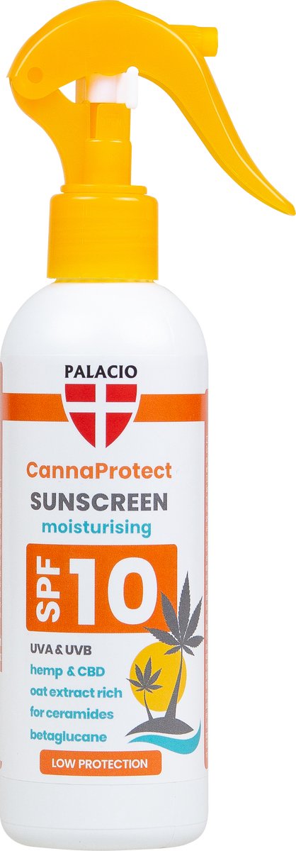 CannaProtect Zonnebrand SPF 10 – met CBD, hennep & haverextract - door PALACIO