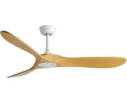 Bovista Plafondventilator - Met Verlichting - Plafond Ventilator - Met Lamp - Plafonniere Met Ventilator - Licht Hout/Wit - 90cm