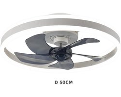 Livano Plafondventilator - Met Verlichting - Plafond Ventilator - Met Lamp - Plafonniere Met Ventilator - Met Licht - Wit - 50cm