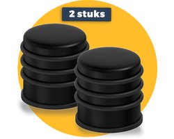 Pasper Deurstopper 2 stuks - ø 9 x 8 cm - zwart - 1.1 kg - deurstoppers voor binnen en buiten - deurbuffer