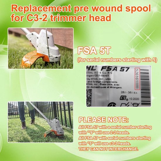 maaikop - Trimmer Spoelen Vervangende Spoel - voor Parkside PRT 550 A1/B2/C3 maaispoel - 4 stuks - met maaikop - trimmen en maaien - onkruid wieden - tuinaccessoires - Accessoires voor grasmaaiers van Merkloos	 — afbeelding 4