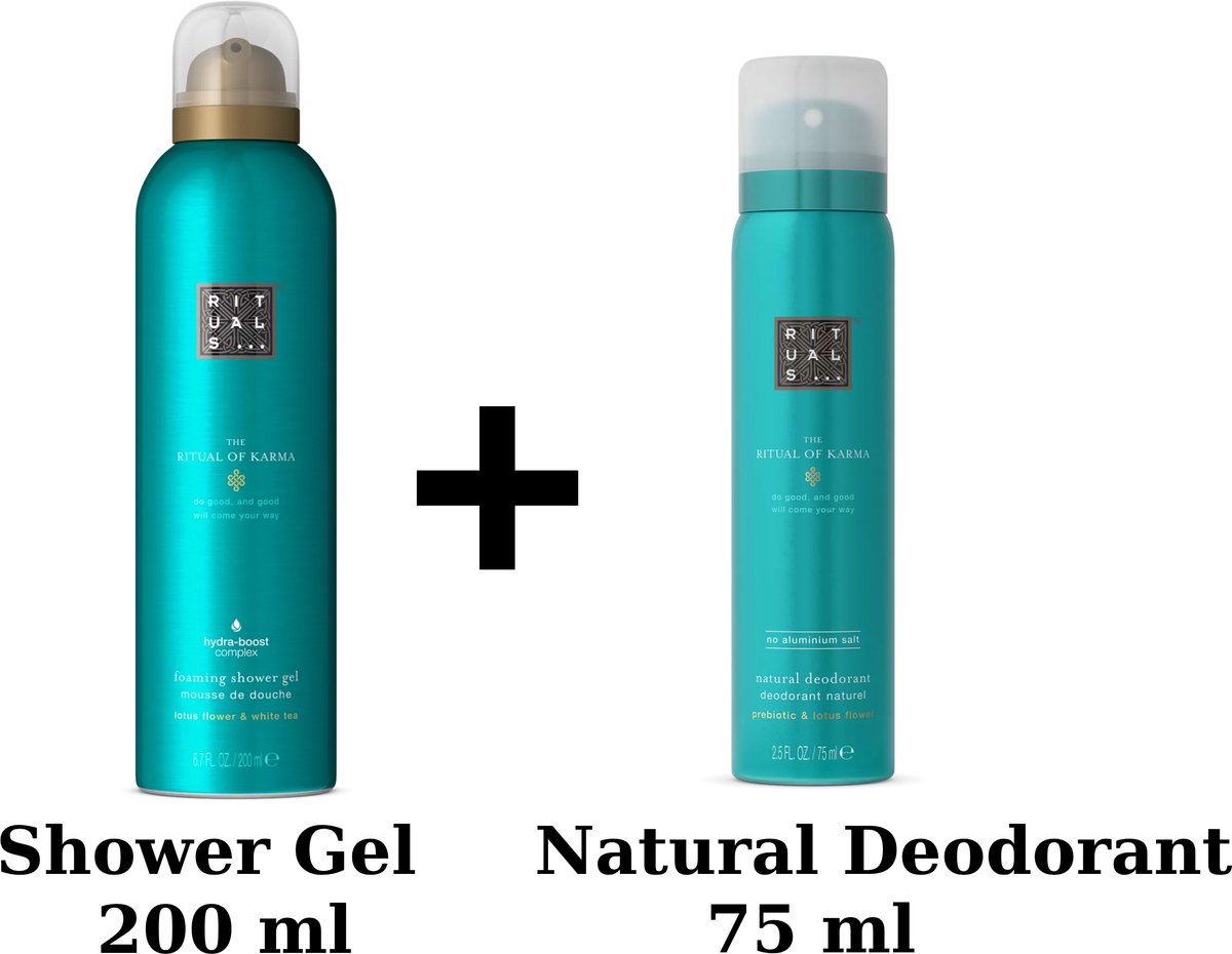 Rituals of Karma - Duo Set - Shower Gel 200 ml , Naturel Deodorant 75 ml + Gift bag