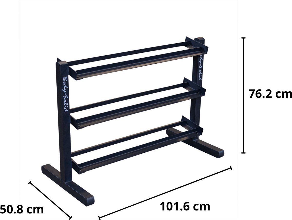 Body-Solid GDR363B 3-Laags Dumbbell Rek