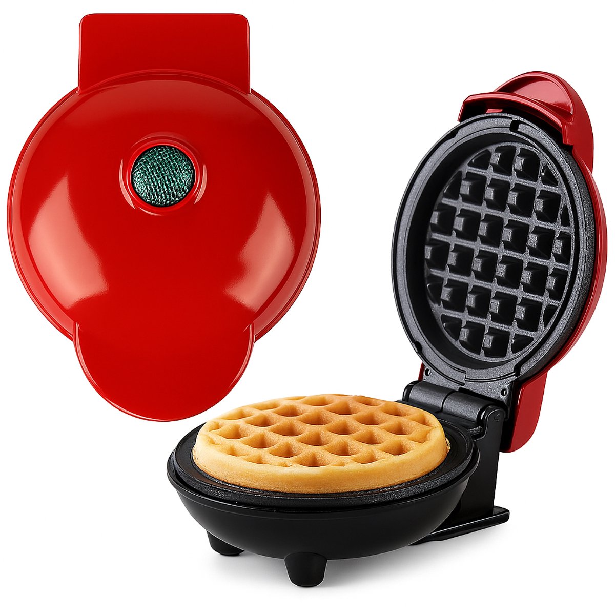 Boeste® Mini Wafelmaker – Duurzaam, Compact & Antiaanbaklaag voor Dagelijks Gebruik
