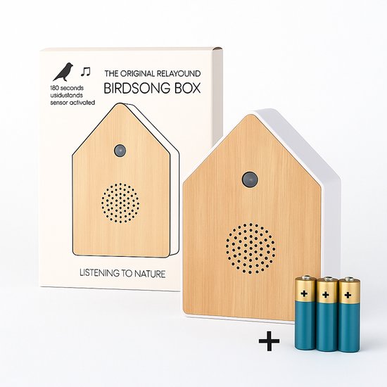 Vogelhuisje Met Geluid - Vogelgeluiden Huisje Met Sensor - Vogelgeluiden Huisje voor op Toilet - Vogelhuisje sensor - Vogelgeluiden Bewegingsmelder - Voor op de wc - Singing Bird box- INCLUSIEF 3 BATTERIJEN - Zwitscherbox