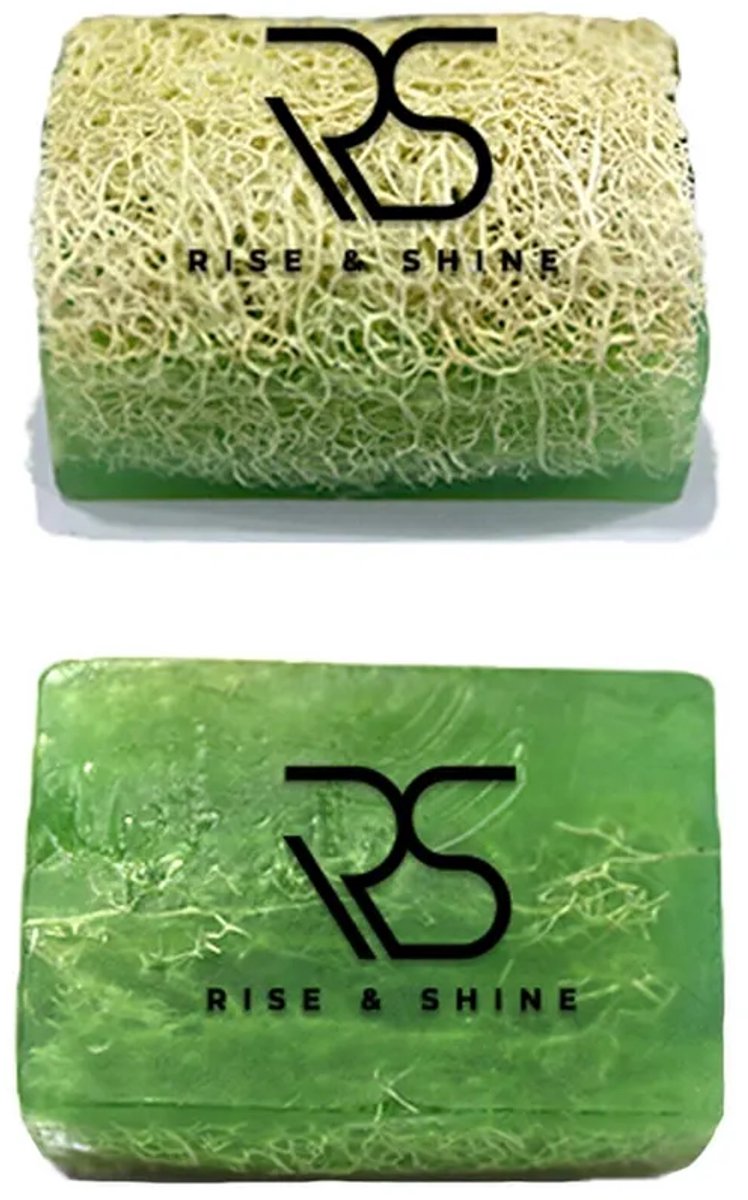 Rise and Shine Aloë Vera Soap With Glycerin - Natuurlijke Handgemaakte Zeep met Aloë Vera & Loofah (Pompoenvezel), Scrub & Primer in Eén, Hydraterend & Make-upreiniger, Gezicht- en Lichaamsverzorging - 130 gram 1 stuk, Dilan Polat