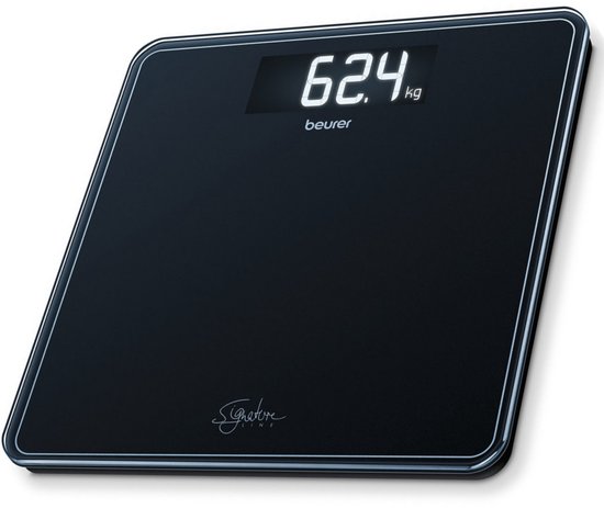 Beurer GS 400 SignatureLine Personenweegschaal – Digitaal & Stijlvol – Tot 200 kg – Quick Start voor Direct Wegen – Veiligheidsglas (31 x 31 cm) – Verlicht XL Display met Grote, Goed Leesbare Cijfers – Incl. Batterijen – 5 Jaar Garantie – Zwart