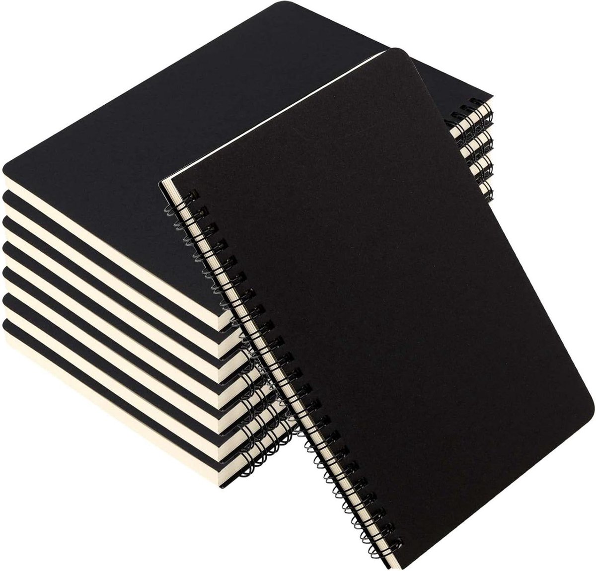 Allecto plus - A5 Schetsboek Kraft Spiral – 8 Stuks – Notitieboek Schrijven Schilderen Schetsen