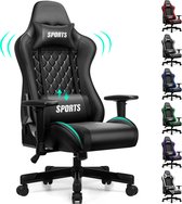 Hiaonyx gamestoel - gaming stoel met 170° verstelbare rugleuning - In hoogte verstelbare armleuningen Game Stoel - Maximale Belastbaarheid 150kg - Zwart