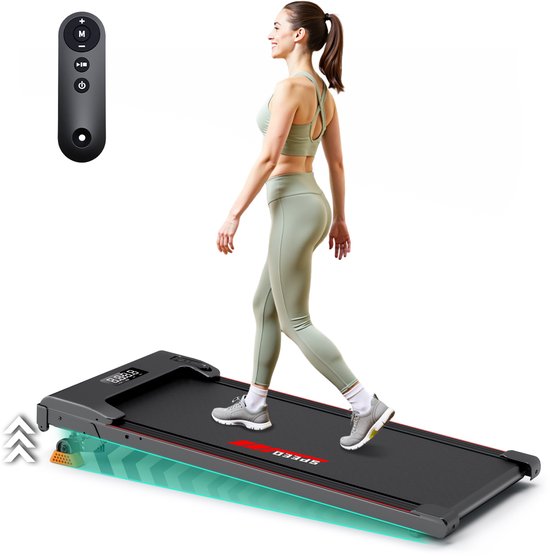 Y-RAIN Loopband - met 9% Helling - 2,5 PK Borstelloze Motor - Snelheidsbereik 0,8-6 km/u voor thuis en op kantoor - 2 in 1 - Walking Pad - Afstandsbediening - Zwart.