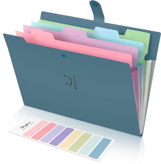 SKYDUE Uitbreidbare A4-map, map met compartimenten, documentenmap met ...