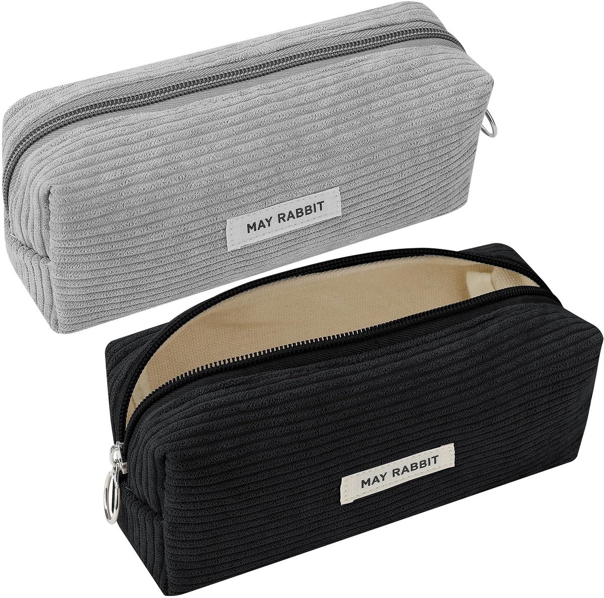 2 Stuks Ribstof Etui Pennenzak - voor School en Kantoor