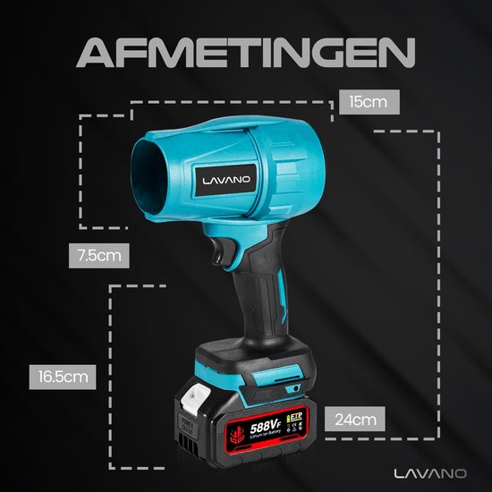 Bladblazer - Inclusief Snellader en 2x 18V Lithium Accu`s - Auto Droger - Bladblazers - Geschikt voor Bladeren en Tuinafval - Bladblazers met Accu - Bladblazer Accu - Bladblazer met Accu en Oplader - Bladblazer met Accu van Merkloos	 — afbeelding 2