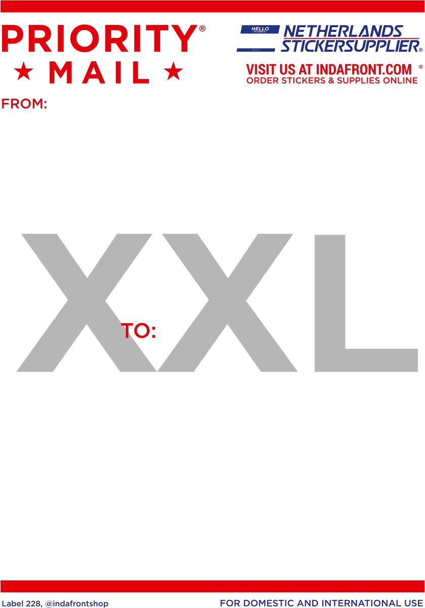 Priority Mail Stickers XXL (A4) - 50 stuks