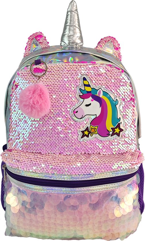 Jumpopack School Bag for Girls, Elementary School Bag, Girls, Children, Elementary, Unicorn School Bags, 3 Pieces with Lunch Bags and Pencil Case for CP CE1 CM1 CM2 for School Students, pink unicorn
