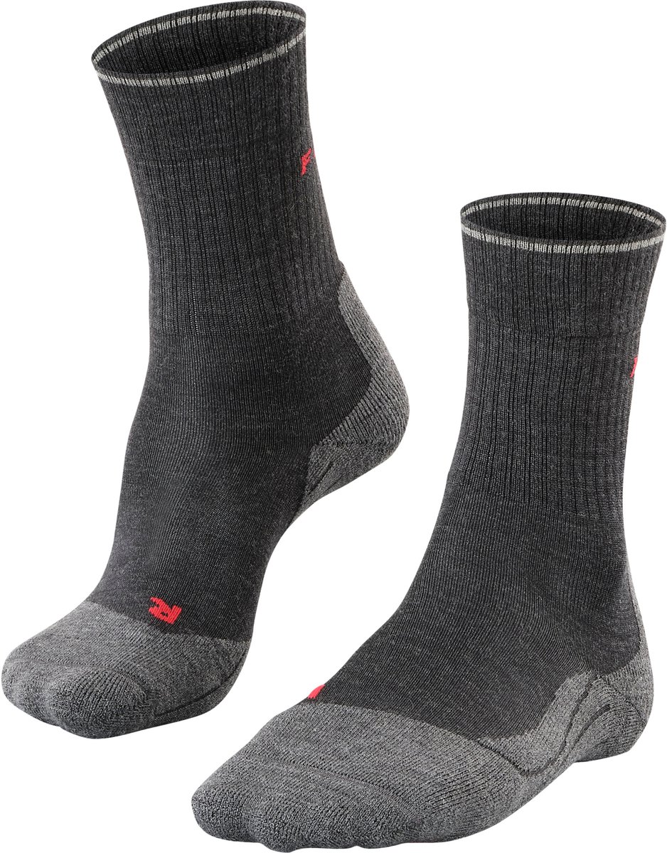 FALKE TK2 Explore Wool Silk medium padding wol functioneel materiaal wandelsokken dames Grijs