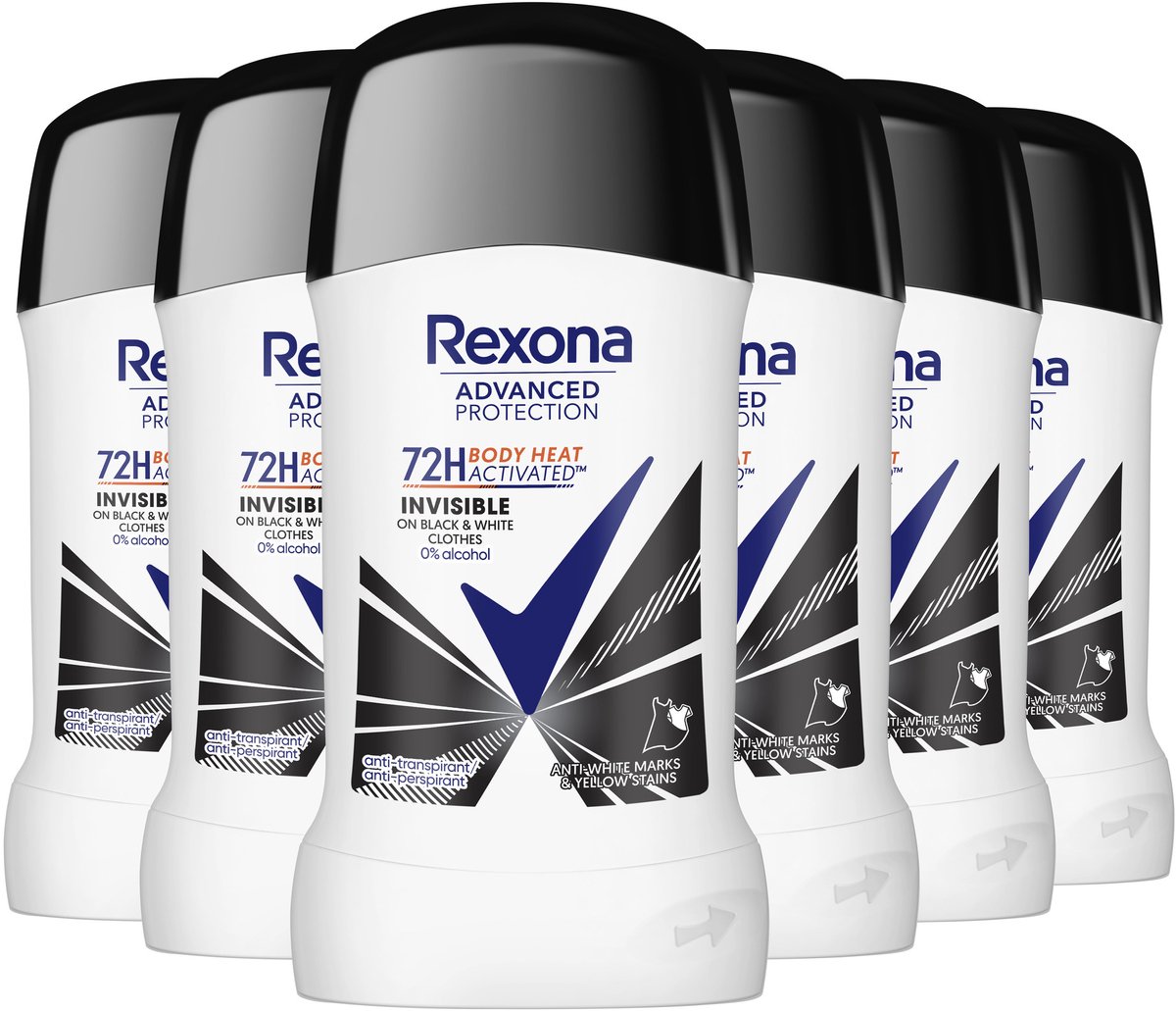 Bol.com Rexona Women Anti-Transpirant Stick - Invisible - onzichtbaar op zwarte en witte kleding - 6 x 50 ml aanbieding